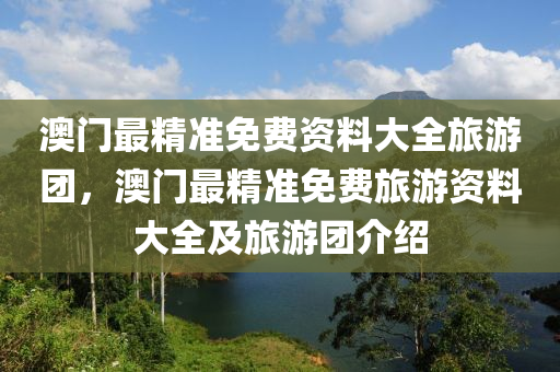 澳門最精準免費資料大全旅游團，澳門最精準免費旅游資料大全及旅游團介紹-第1張圖片-姜太公愛釣魚