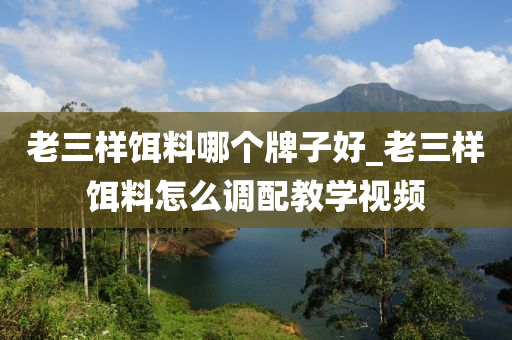 老三樣餌料哪個(gè)牌子好_老三樣餌料怎么調(diào)配教學(xué)視頻-第1張圖片-姜太公愛釣魚