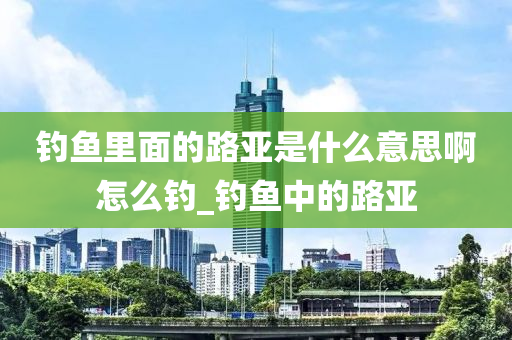 釣魚(yú)里面的路亞是什么意思啊怎么釣_釣魚(yú)中的路亞-第1張圖片-姜太公愛(ài)釣魚(yú)