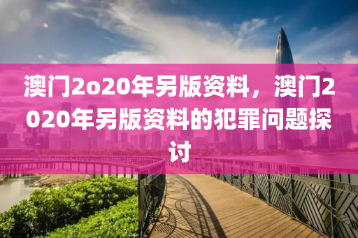 澳門2o20年另版資料，澳門2020年另版資料的犯罪問題探討-第1張圖片-姜太公愛釣魚