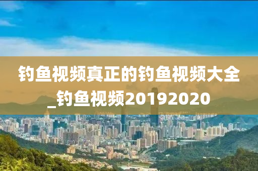 釣魚視頻真正的釣魚視頻大全_釣魚視頻20192020-第1張圖片-姜太公愛釣魚