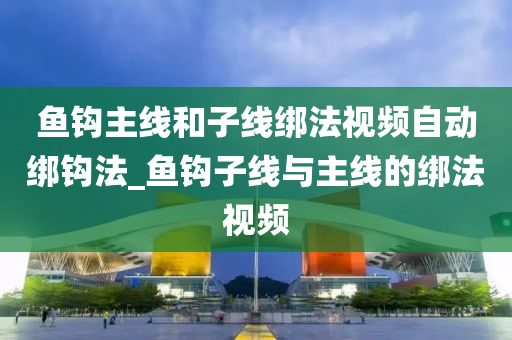 魚鉤主線和子線綁法視頻自動綁鉤法_魚鉤子線與主線的綁法視頻-第1張圖片-姜太公愛釣魚