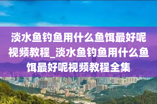 淡水魚釣魚用什么魚餌最好呢視頻教程_淡水魚釣魚用什么魚餌最好呢視頻教程全集-第1張圖片-姜太公愛釣魚