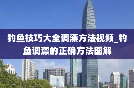 釣魚(yú)技巧大全調(diào)漂方法視頻_釣魚(yú)調(diào)漂的正確方法圖解-第1張圖片-姜太公愛(ài)釣魚(yú)