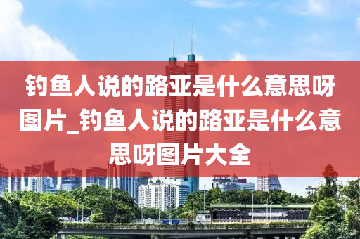 釣魚人說的路亞是什么意思呀圖片_釣魚人說的路亞是什么意思呀圖片大全-第1張圖片-姜太公愛釣魚