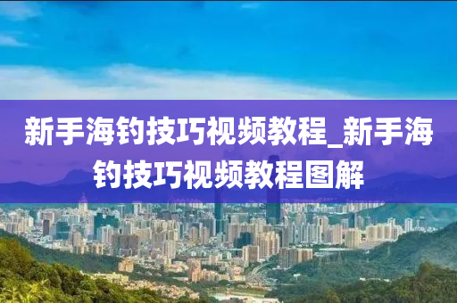 新手海釣技巧視頻教程_新手海釣技巧視頻教程圖解-第1張圖片-姜太公愛釣魚