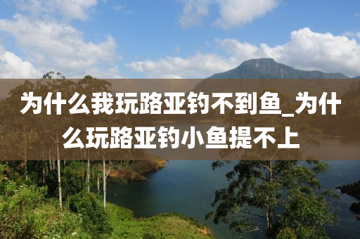 為什么我玩路亞釣不到魚_為什么玩路亞釣小魚提不上-第1張圖片-姜太公愛釣魚