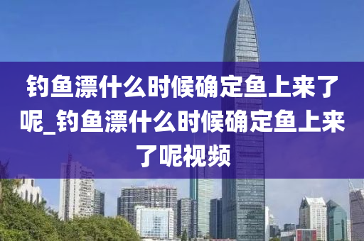 釣魚漂什么時(shí)候確定魚上來(lái)了呢_釣魚漂什么時(shí)候確定魚上來(lái)了呢視頻-第1張圖片-姜太公愛(ài)釣魚