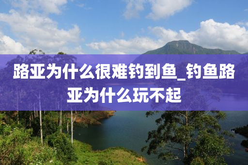 路亞為什么很難釣到魚_釣魚路亞為什么玩不起-第1張圖片-姜太公愛釣魚