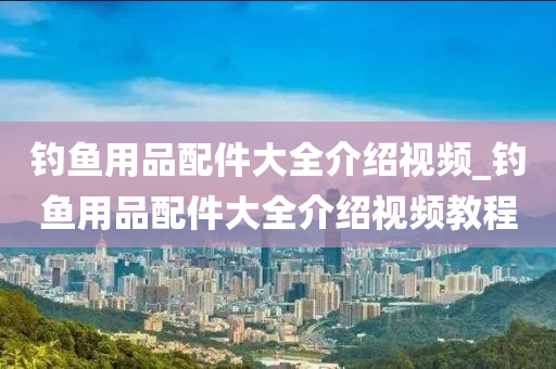 釣魚用品配件大全介紹視頻_釣魚用品配件大全介紹視頻教程-第1張圖片-姜太公愛釣魚