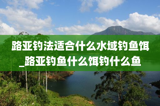 路亞釣法適合什么水域釣魚餌_路亞釣魚什么餌釣什么魚-第1張圖片-姜太公愛釣魚