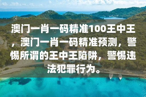 澳門一肖一碼精準100王中王，澳門一肖一碼精準預測，警惕所謂的王中王陷阱，警惕違法犯罪行為。