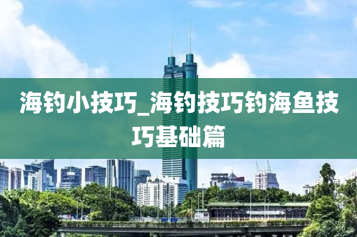 海釣小技巧_海釣技巧釣海魚技巧基礎(chǔ)篇-第1張圖片-姜太公愛釣魚