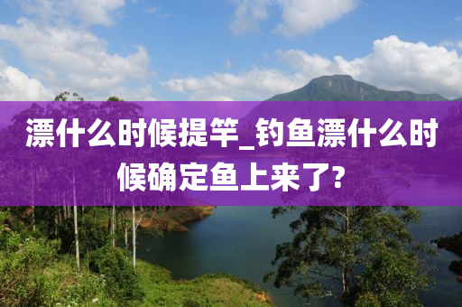 漂什么時(shí)候提竿_釣魚漂什么時(shí)候確定魚上來(lái)了?-第1張圖片-姜太公愛(ài)釣魚