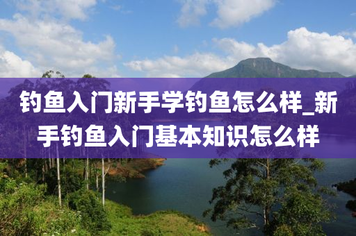 釣魚入門新手學釣魚怎么樣_新手釣魚入門基本知識怎么樣