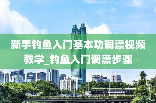 新手釣魚入門基本功調(diào)漂視頻教學(xué)_釣魚入門調(diào)漂步驟-第1張圖片-姜太公愛釣魚