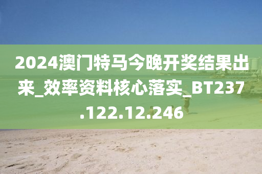 2024澳門特馬今晚開獎結(jié)果出來_效率資料核心落實(shí)_BT237.122.12.246