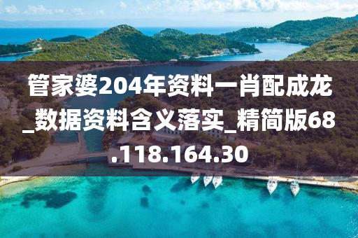 管家婆204年資料一肖配成龍_數(shù)據(jù)資料含義落實_精簡版68.118.164.30