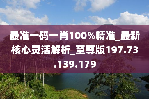 最準(zhǔn)一碼一肖100%精準(zhǔn)_最新核心靈活解析_至尊版197.73.139.179-第1張圖片-姜太公愛釣魚