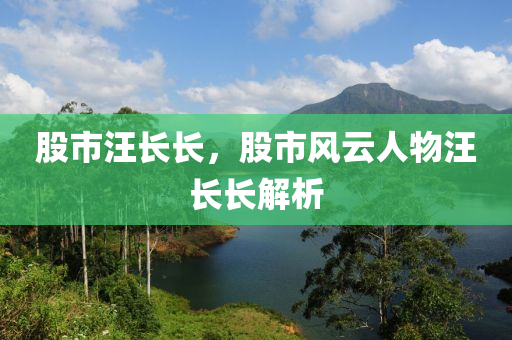 股市汪長長，股市風(fēng)云人物汪長長解析-第1張圖片-姜太公愛釣魚