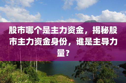 股市哪個(gè)是主力資金，揭秘股市主力資金身份，誰是主導(dǎo)力量？-第1張圖片-姜太公愛釣魚