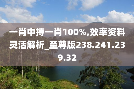 一肖中持一肖100%,效率資料靈活解析_至尊版238.241.239.32-第1張圖片-姜太公愛(ài)釣魚