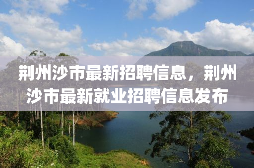 荊州沙市最新招聘信息，荊州沙市最新就業(yè)招聘信息發(fā)布-第1張圖片-姜太公愛釣魚