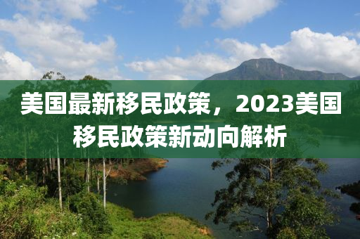 美國(guó)最新移民政策，2023美國(guó)移民政策新動(dòng)向解析