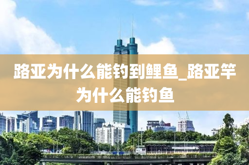 路亞為什么能釣到鯉魚_路亞竿為什么能釣魚-第1張圖片-姜太公愛釣魚