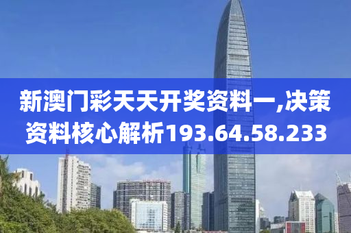 新澳門彩天天開獎資料一,決策資料核心解析193.64.58.233